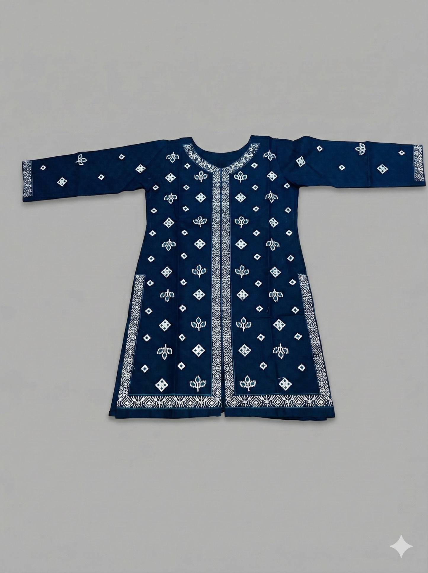 Embroidered Indigo Blue Kurti