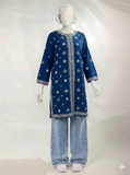Embroidered Indigo Blue Kurti