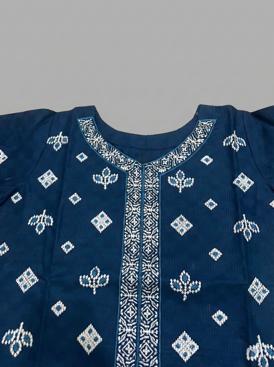 Embroidered Indigo Blue Kurti